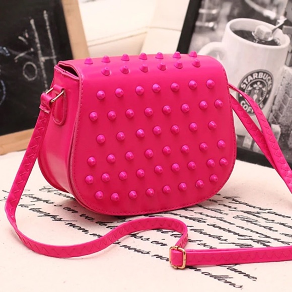 Skull& Arrow Shop Handbags - Pink Rivet Crossbody Bag
